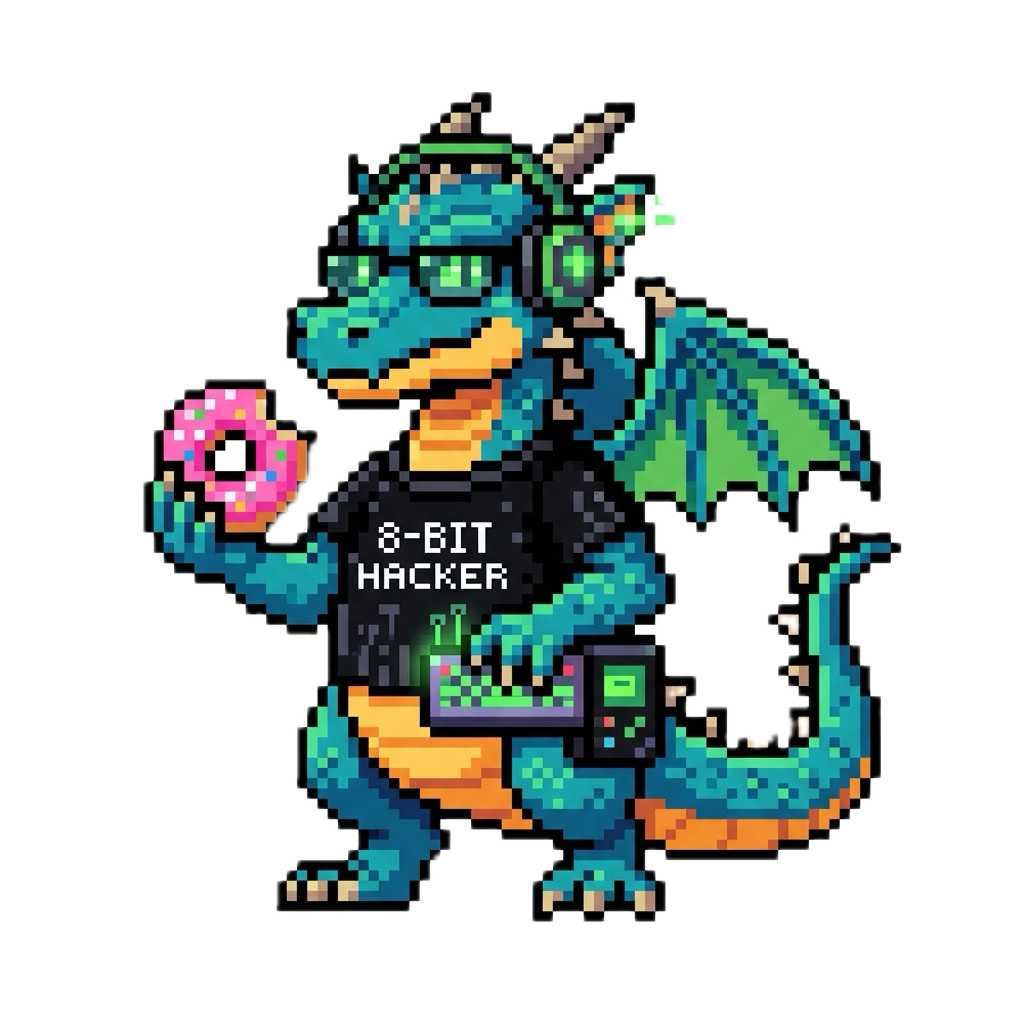 8-bit hacker dragon
